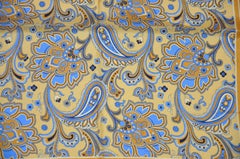 Golden Border with Multicolor Paisley Silk Handkerchief