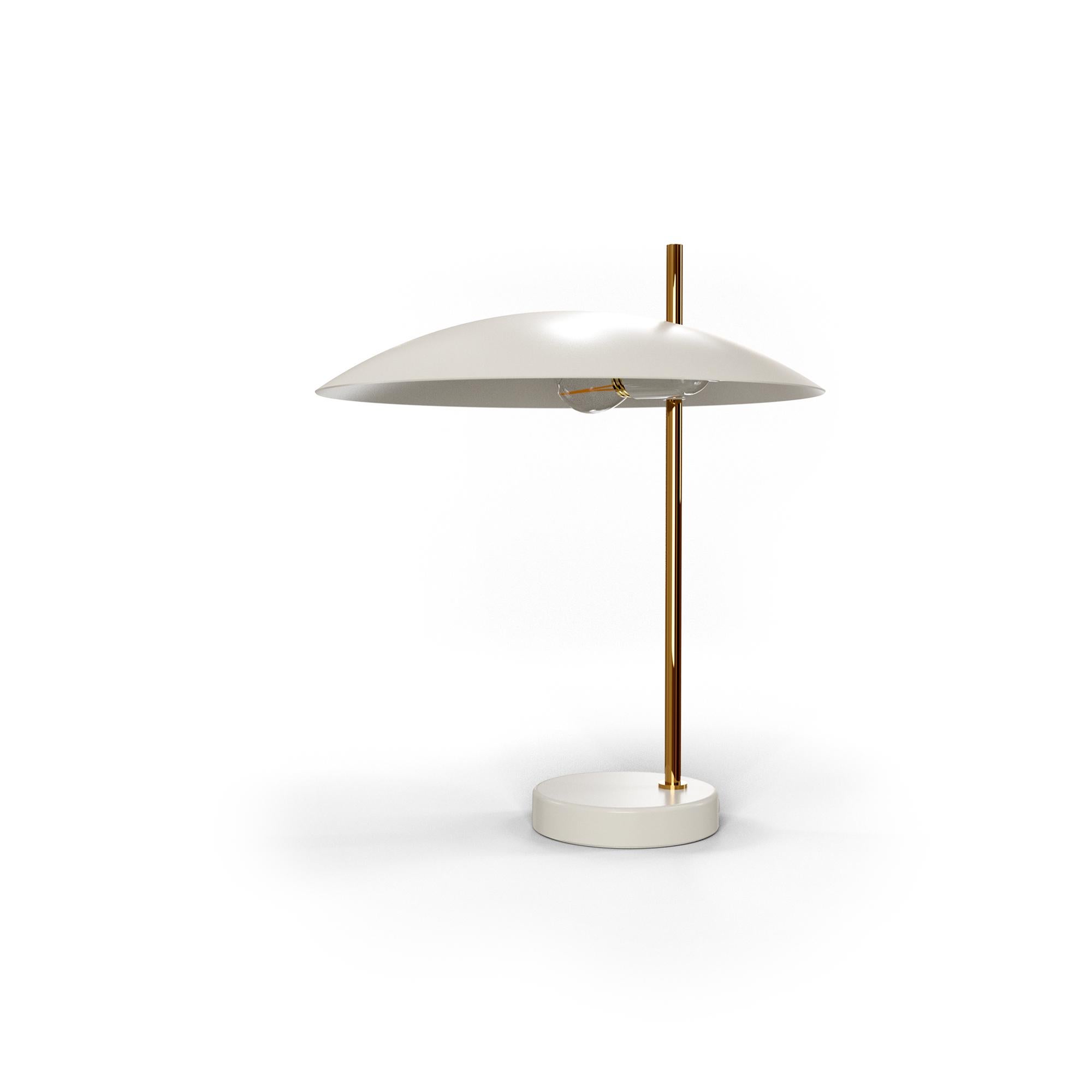 Postmoderne Lampe de bureau 1013 en laiton doré par Disderot en vente