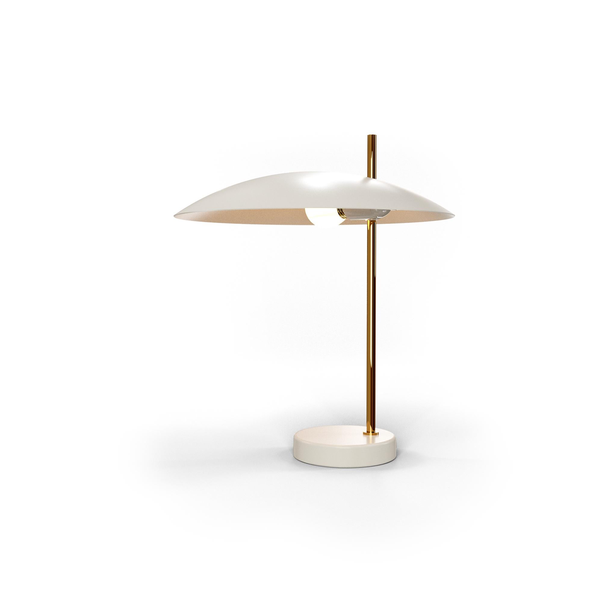 French Golden Brass 1013 Table Lamp by Disderot For Sale