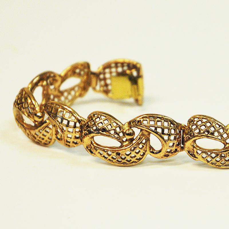 Polished Golden Brass Armbracelet from Finland, 1970s For Sale