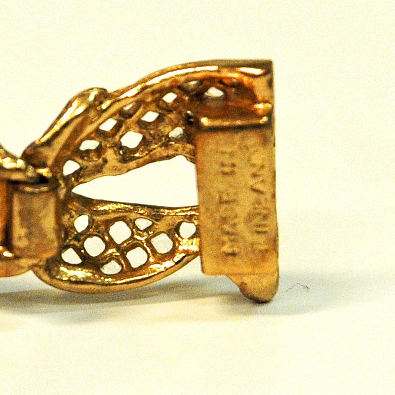 Golden Brass Armbracelet from Finland, 1970s In Good Condition For Sale In Stockholm, SE