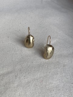 Golden Brass Butter Bean Earrings