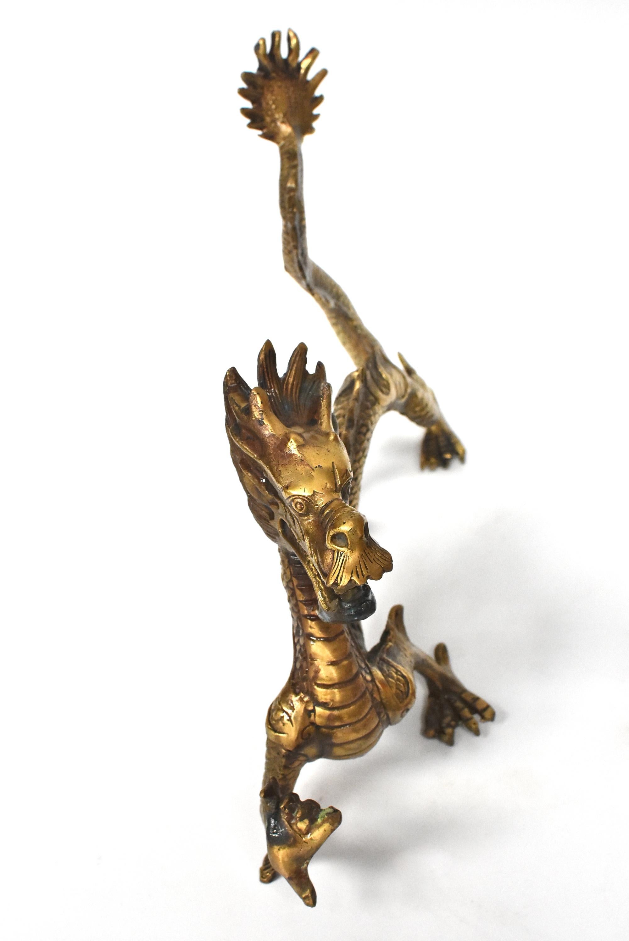 Golden Brass Dragon Statue 15