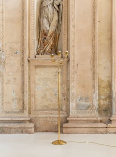 Golden Brass Floor Lamp Attributed to Arredoluce