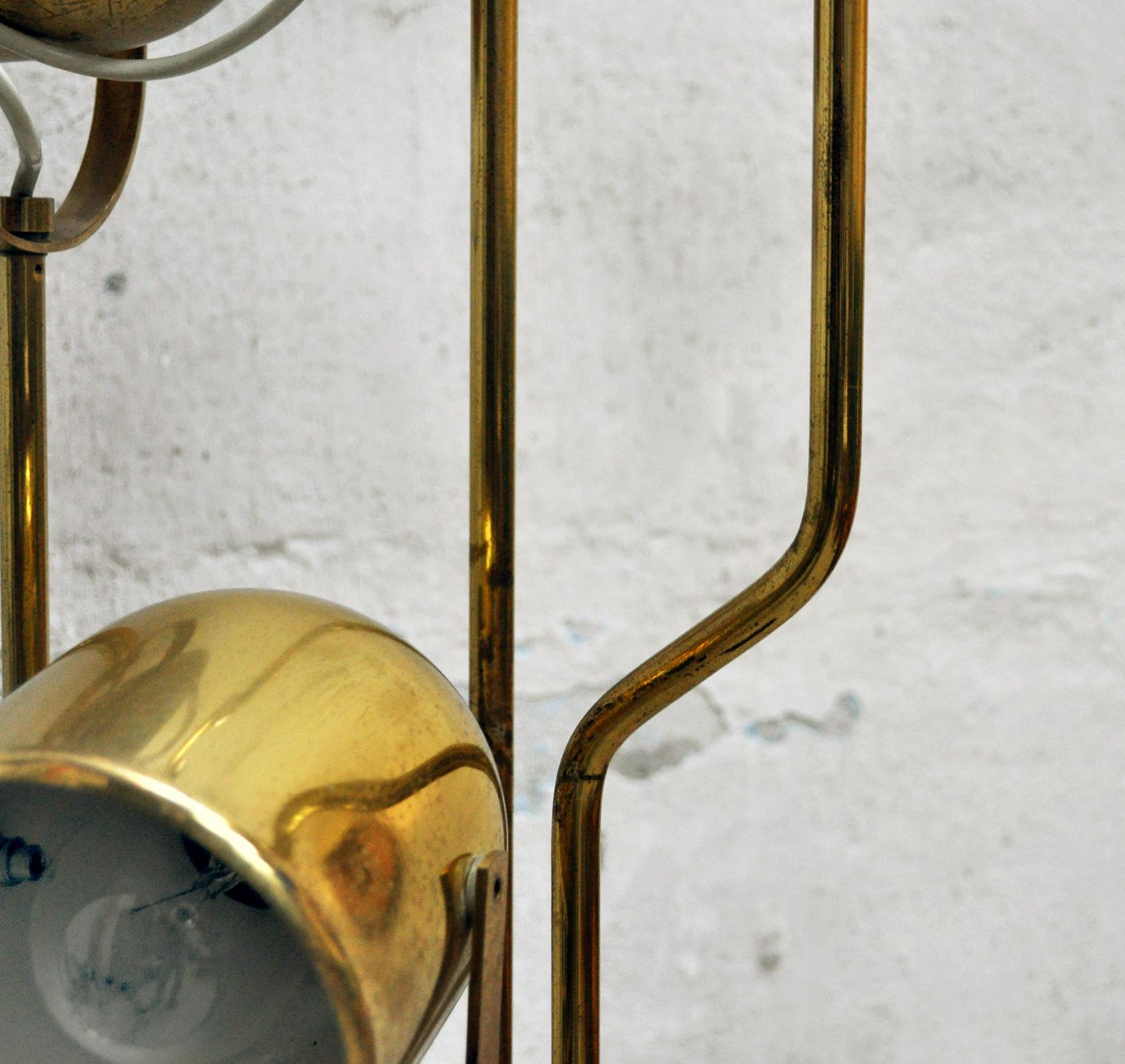 Italian Golden Brass Floor Lamp by Goffredo Reggiani, 1970s For Sale