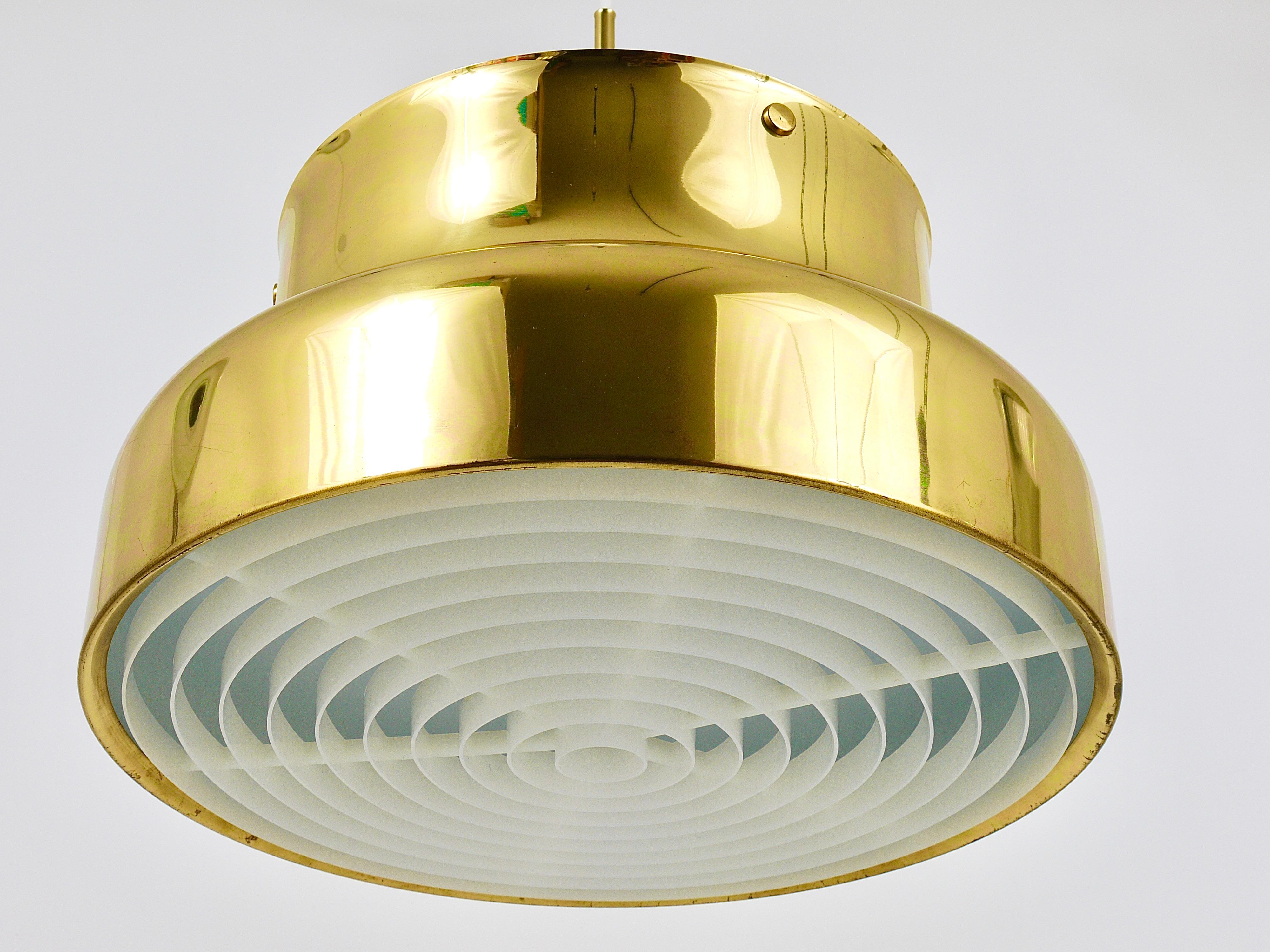 Golden Brass Pendant Lamp Bumling, Anders Pehrson, Ateljé Lyktan, Sweden, 1960s 1