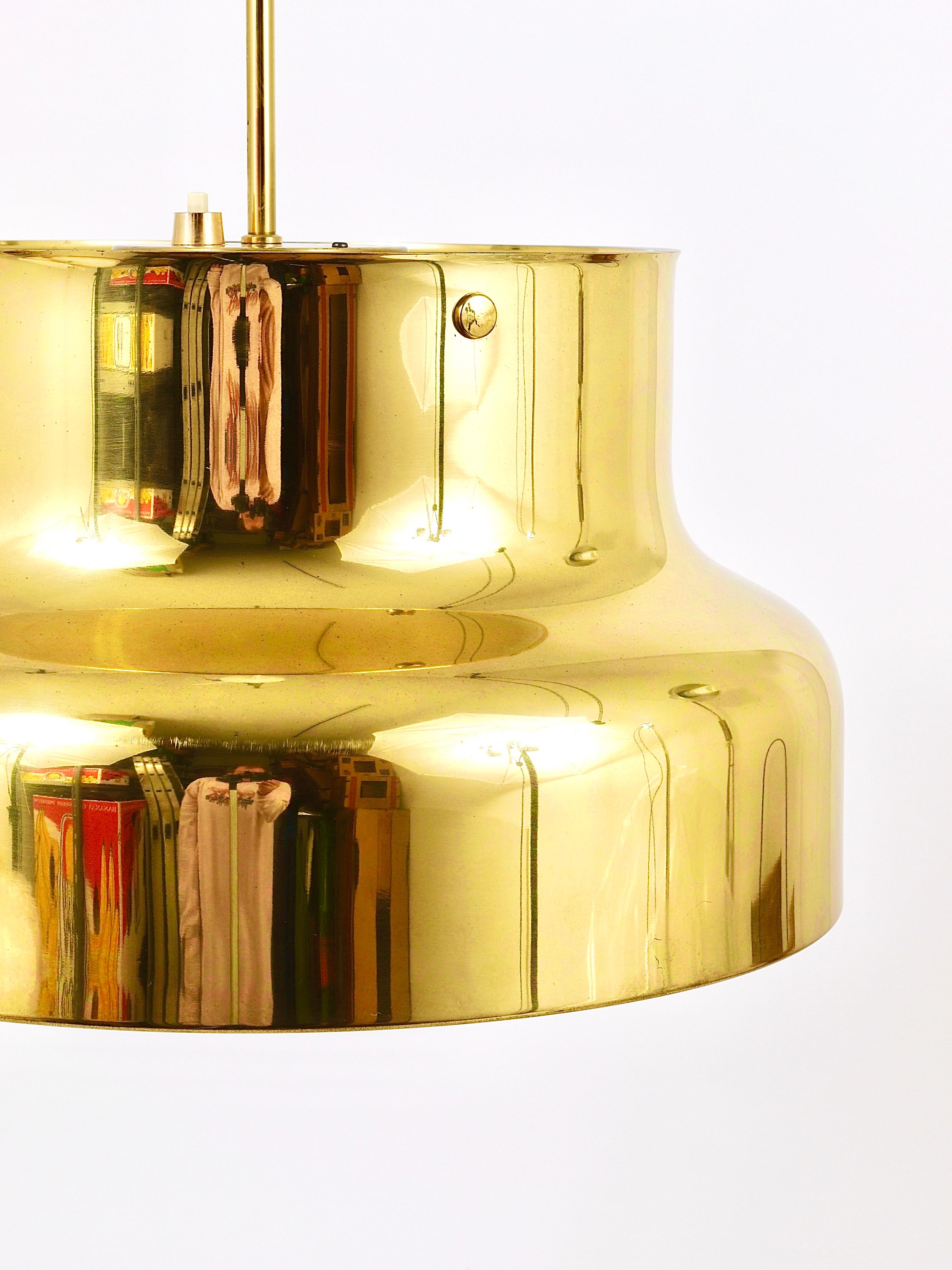 Golden Brass Pendant Lamp Bumling, Anders Pehrson, Ateljé Lyktan, Sweden, 1960s 4