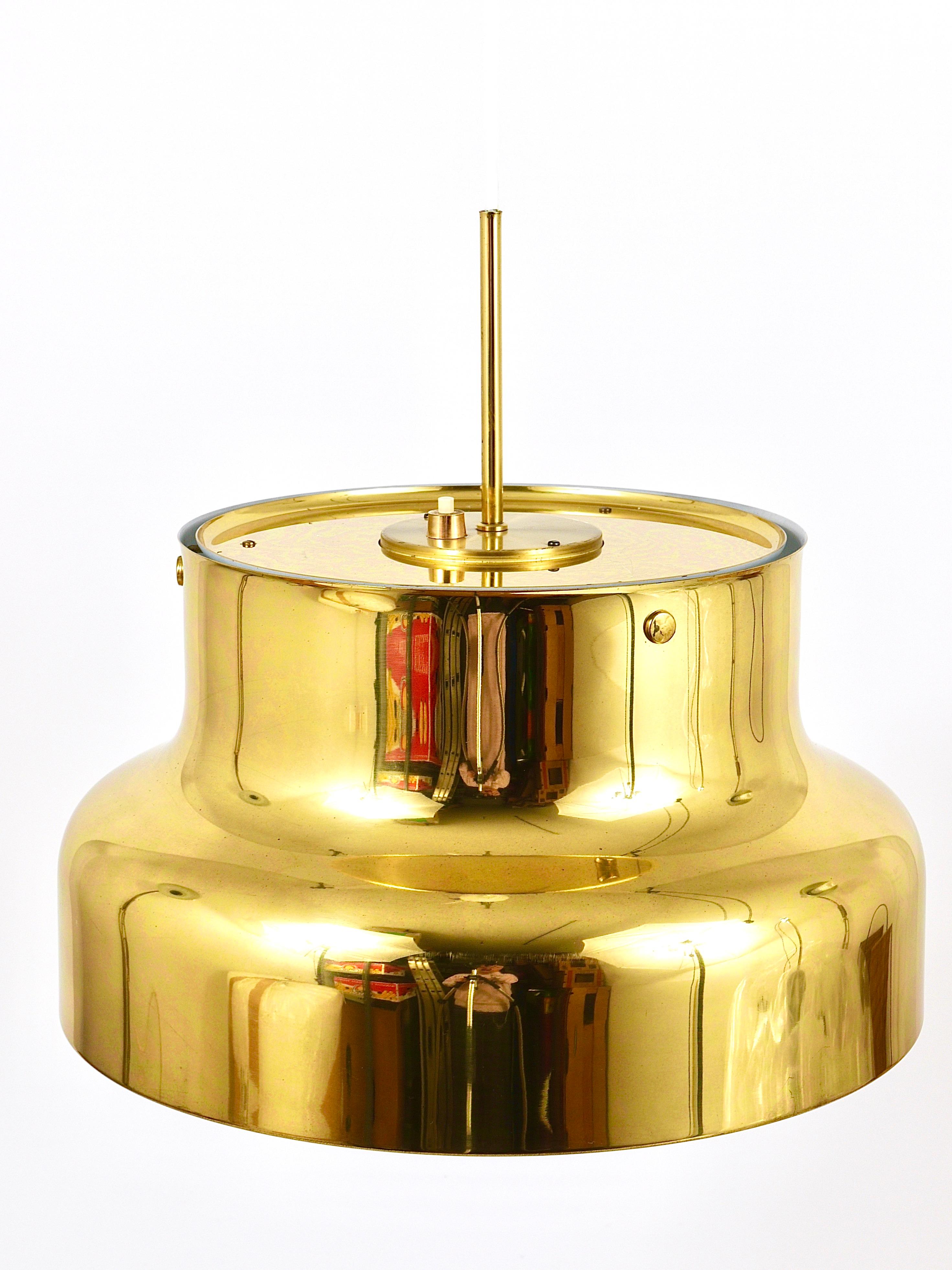 Golden Brass Pendant Lamp Bumling, Anders Pehrson, Ateljé Lyktan, Sweden, 1960s 5