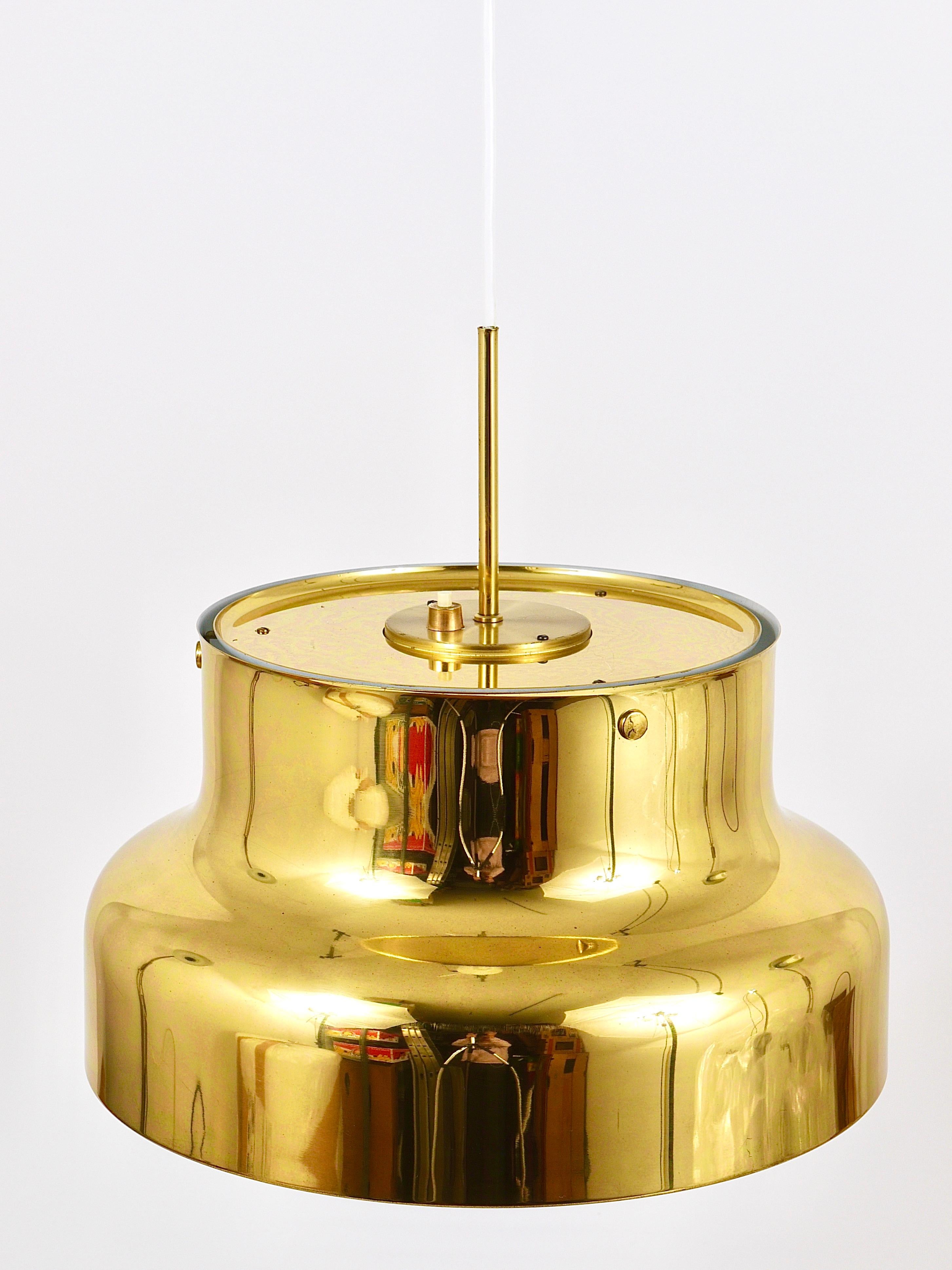 Golden Brass Pendant Lamp Bumling, Anders Pehrson, Ateljé Lyktan, Sweden, 1960s 6