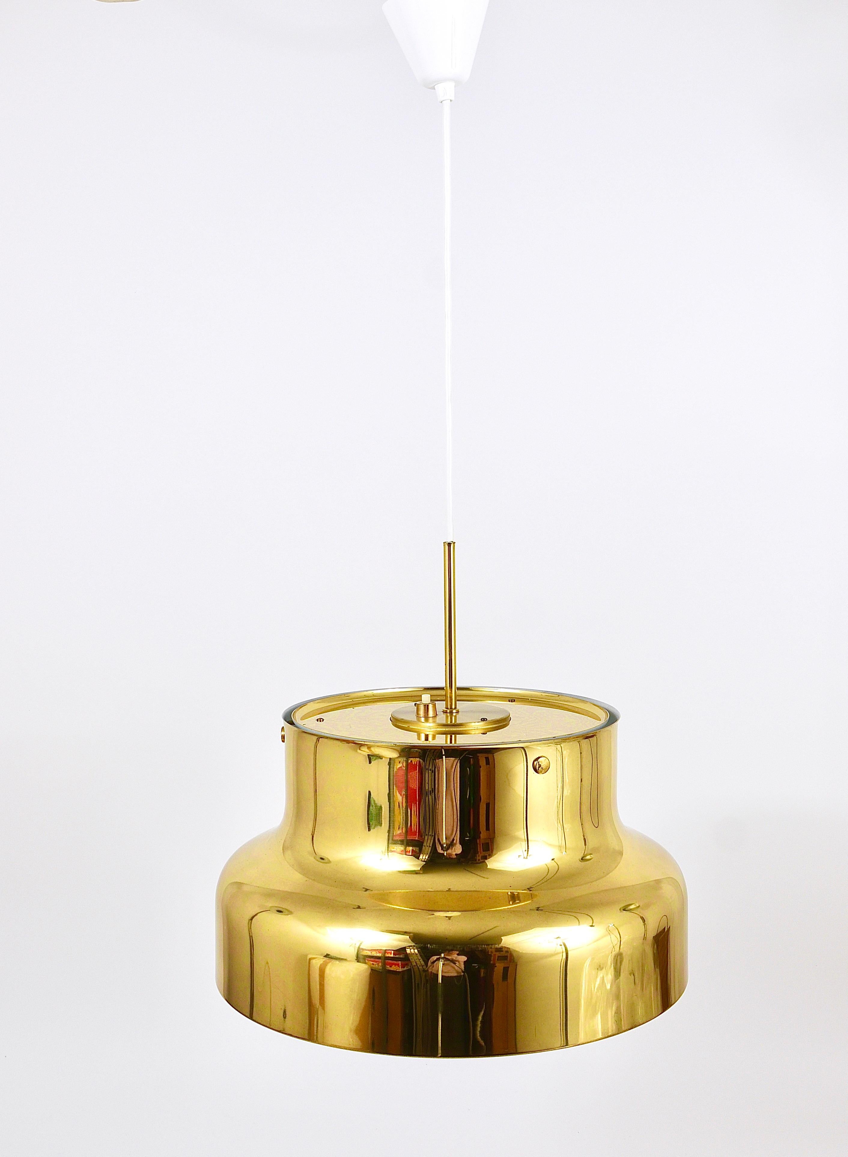 Golden Brass Pendant Lamp Bumling, Anders Pehrson, Ateljé Lyktan, Sweden, 1960s 8