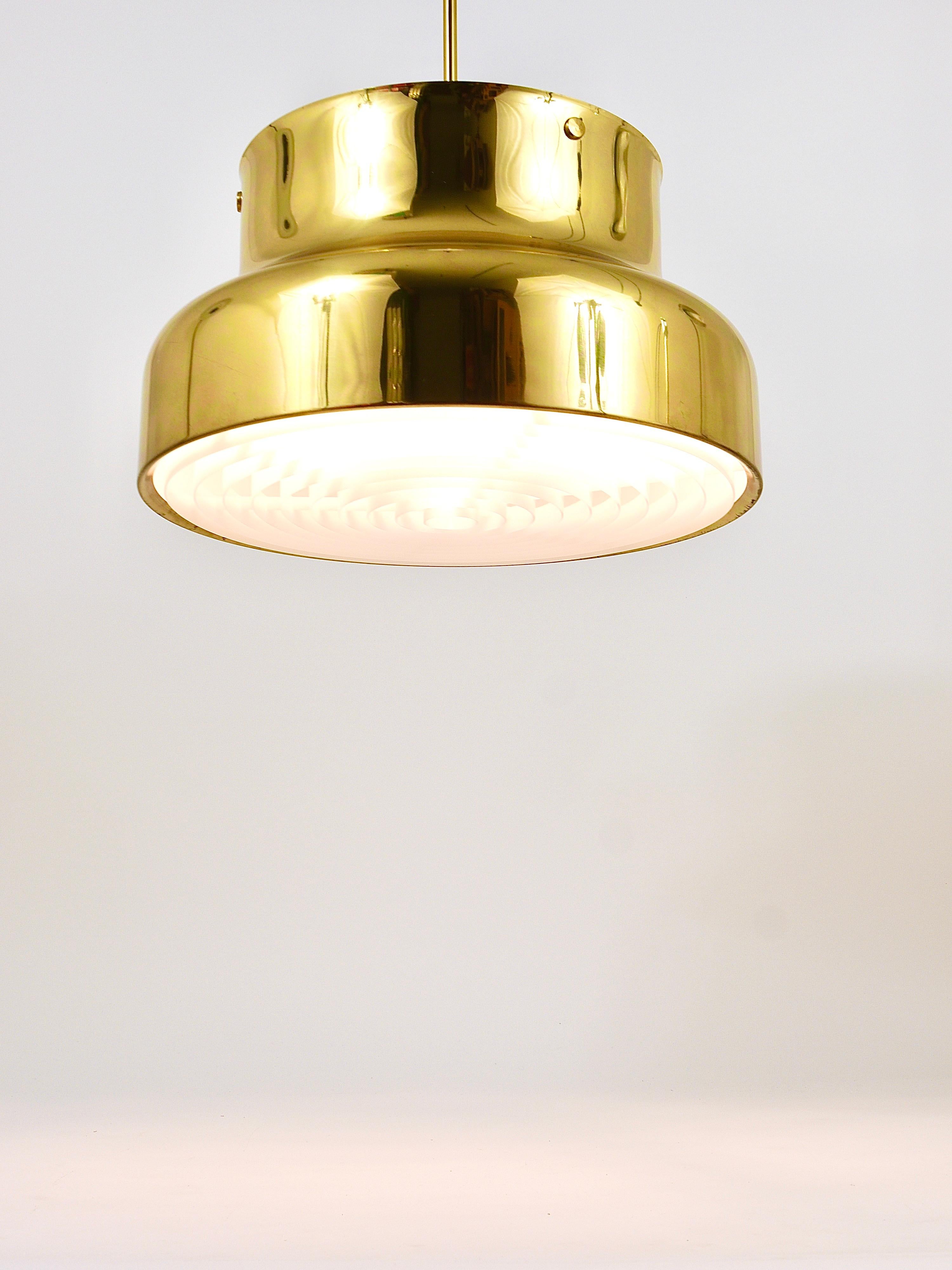 Golden Brass Pendant Lamp Bumling, Anders Pehrson, Ateljé Lyktan, Sweden, 1960s 10