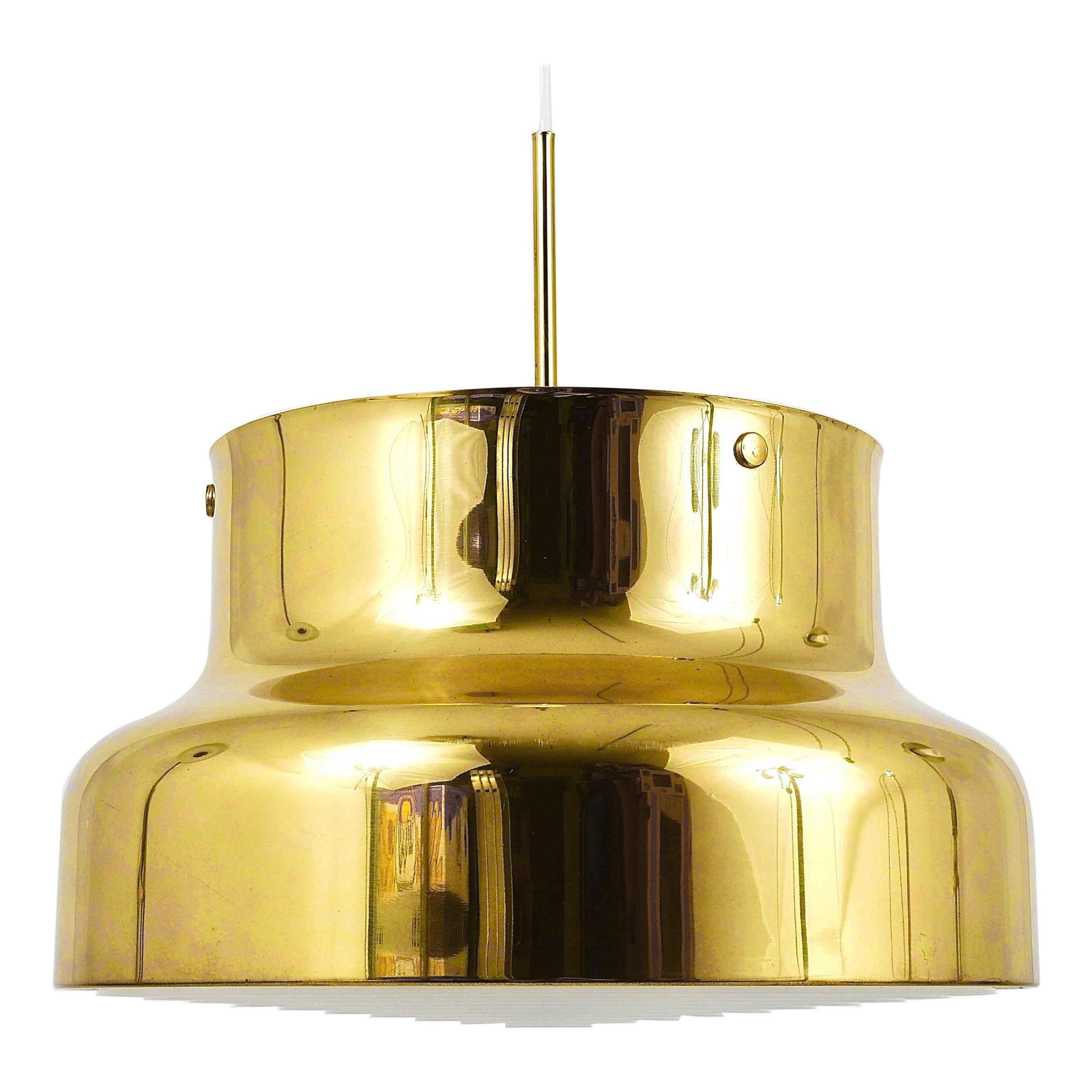 Golden Brass Pendant Lamp Bumling, Anders Pehrson, Ateljé Lyktan, Sweden, 1960s