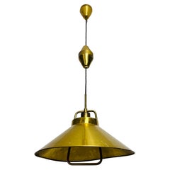 Lampe à suspension en laiton doré par Fritz Schlägel pour Lyfa, 1970