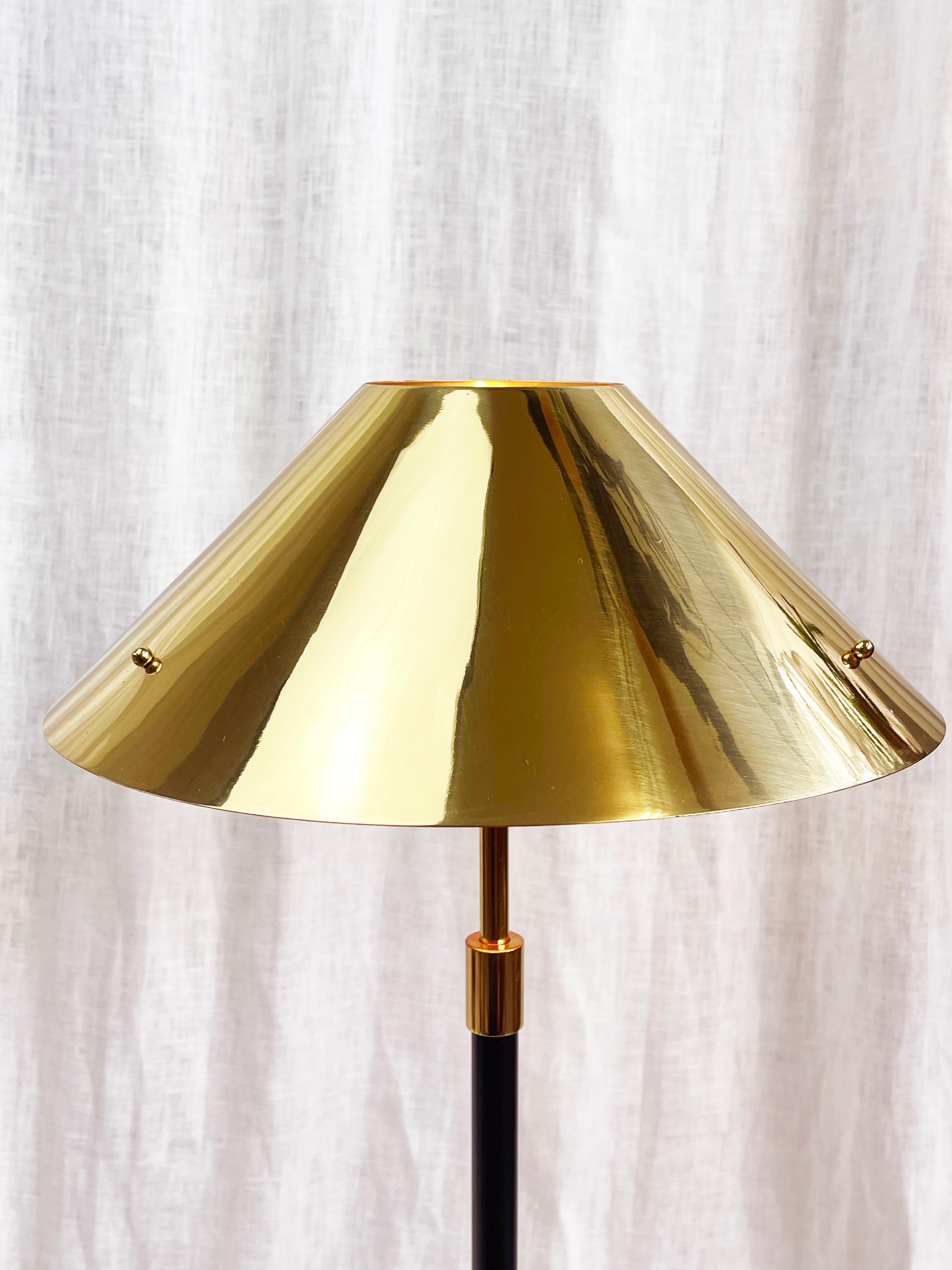 Lámpara de mesa de latón dorado de Hustadt, Hollywood Regency, Alemania Alemán en venta