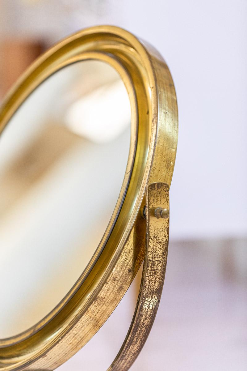 Golden Brass Table Mirror by Sergio Mazza For Sale 2