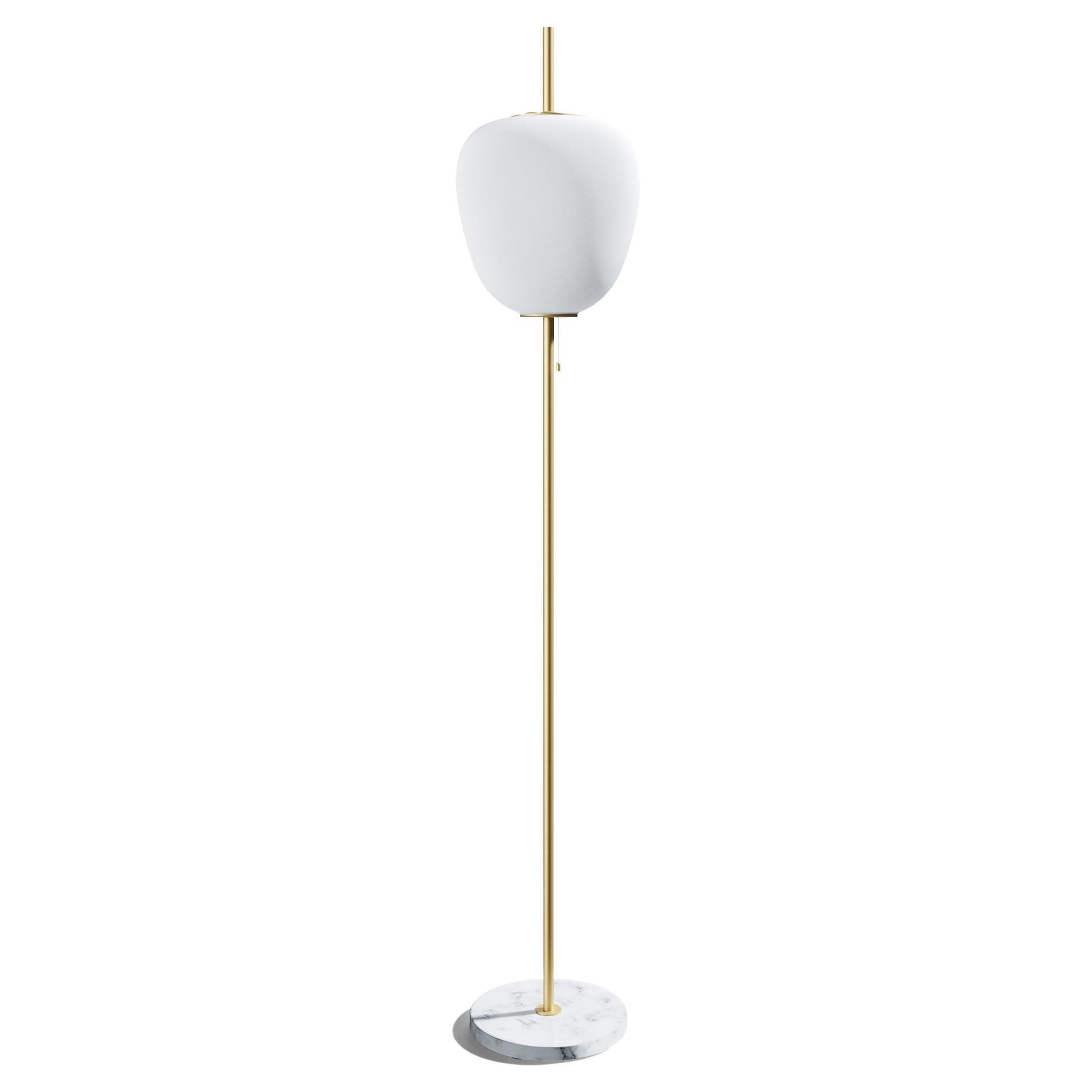 Golden Brass Tall J14 Floor Lamp by Disderot For Sale