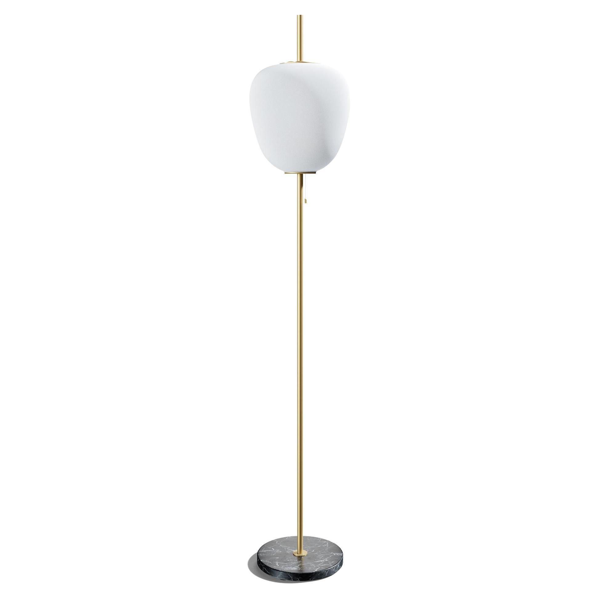 Grand lampadaire J14 en laiton doré de Disderot