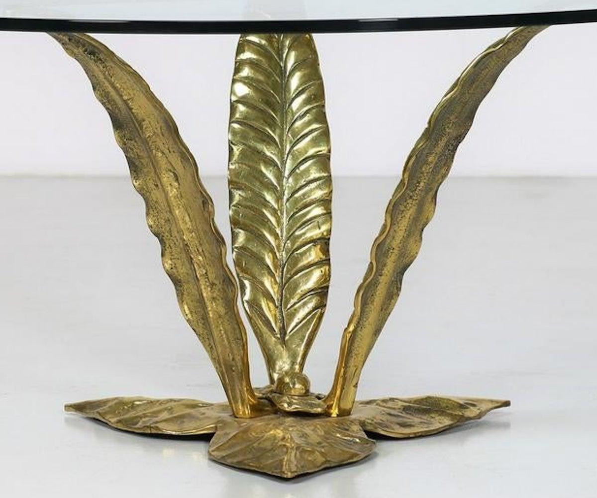 Golden Brass Vintage Coffee Table, Italy, 1940s In Good Condition In Roma, IT