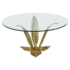 Golden Brass Vintage Coffee Table, Italy, 1940s