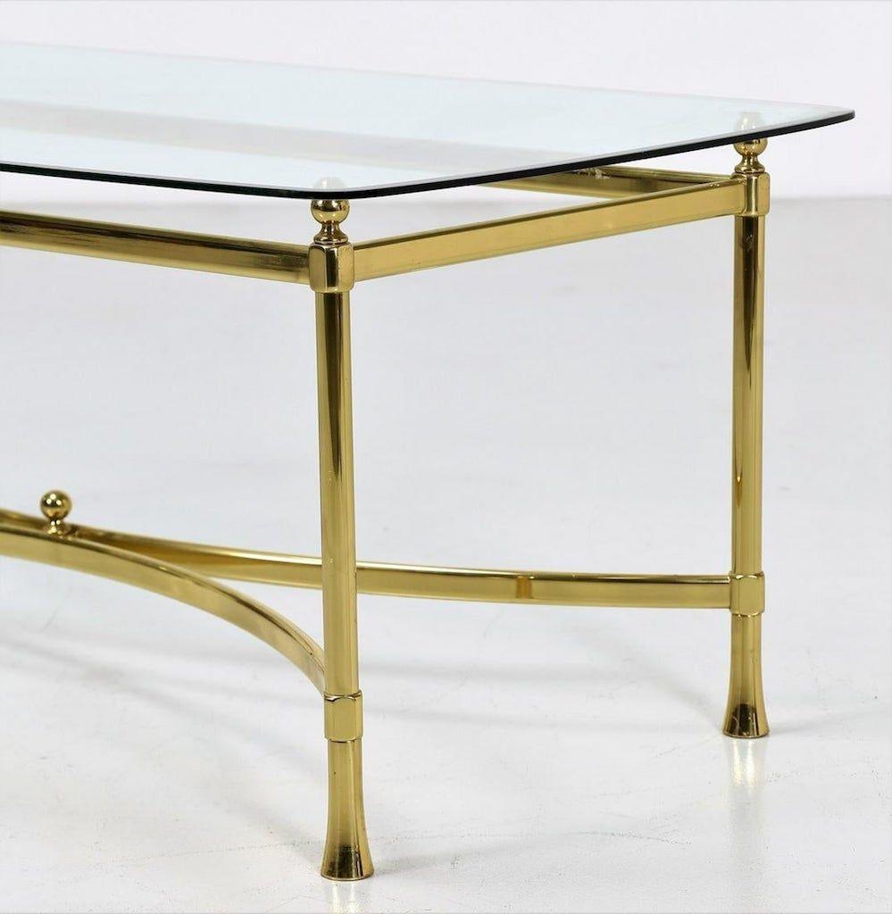 Golden Brass Vintage Coffee Table, Italy, 1950s In Good Condition For Sale In Roma, IT