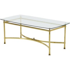 Golden Brass Vintage Coffee Table, Italy, 1950s