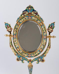 Golden Bronze and Cloisonné Mirror, 19th century