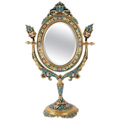 Golden Bronze and Cloisonné Mirror, 19th century