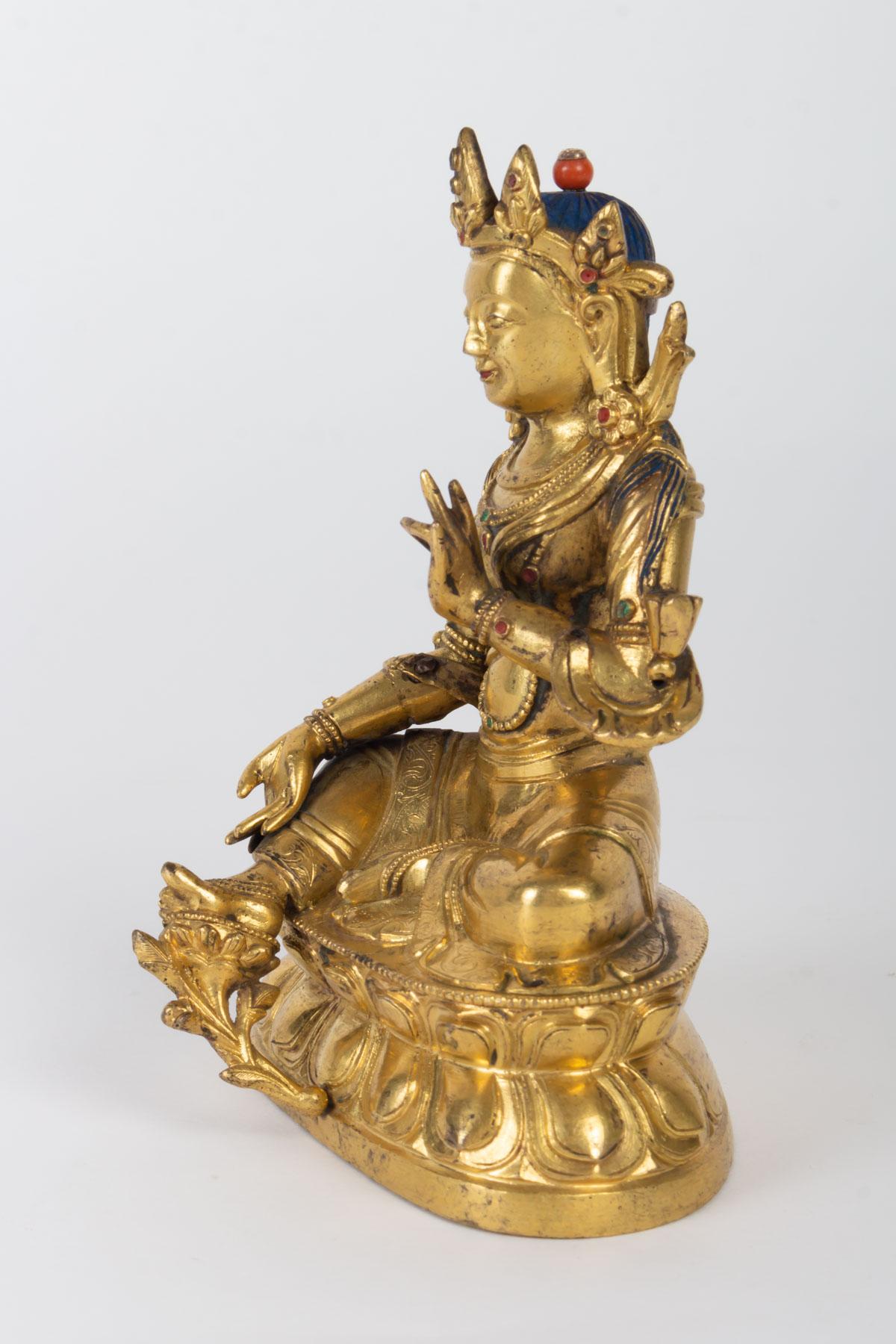 Gilt Golden Bronze Buddha, China, 17th-18th Century
