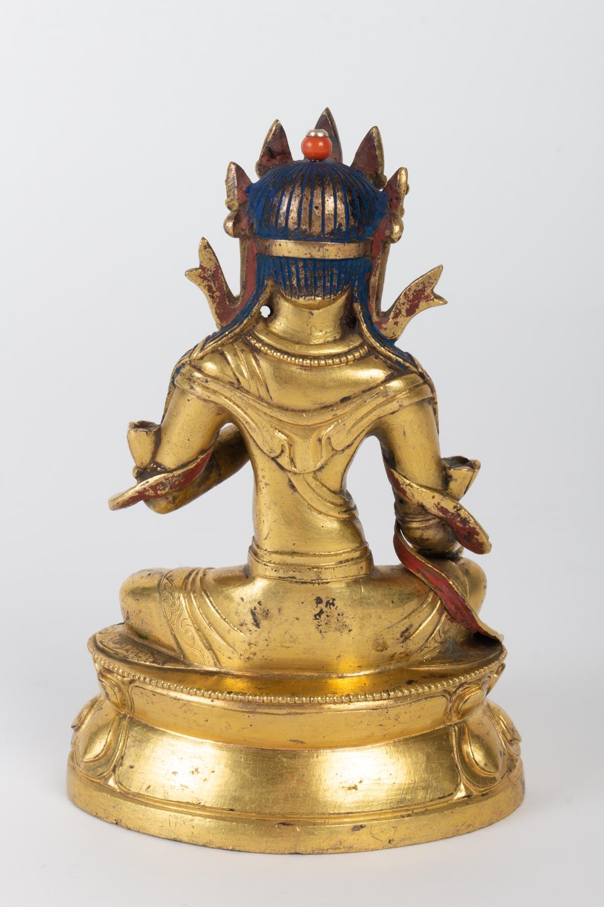 Golden Bronze Buddha, China, 17th-18th Century In Good Condition In Saint-Ouen, FR
