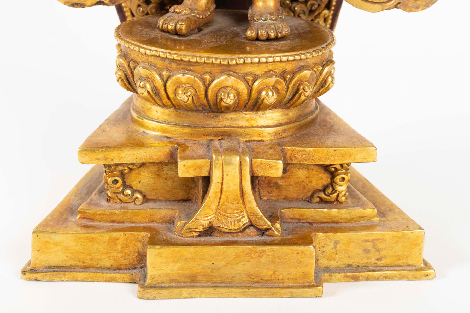 Golden Bronze Buddhist Divinity, Tibet, Middle of the 20th Century 2