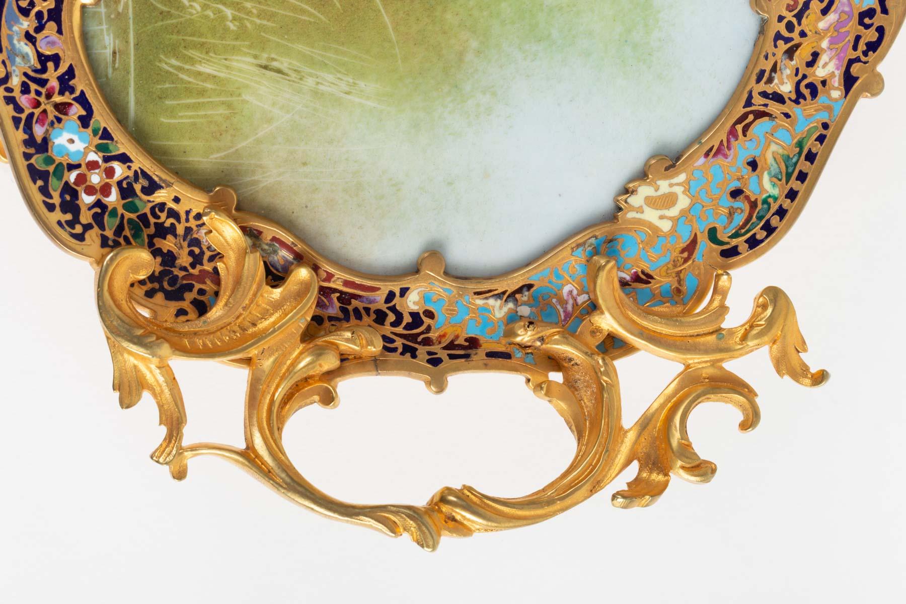 Cloissoné  Golden Bronze Cup, Porcelain and Cloisonné, 19th Century