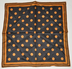 Golden Bronze & Midnight Black Polka Dot Handkerchief