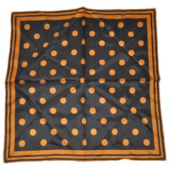 Used Golden Bronze & Midnight Black Polka Dot Handkerchief