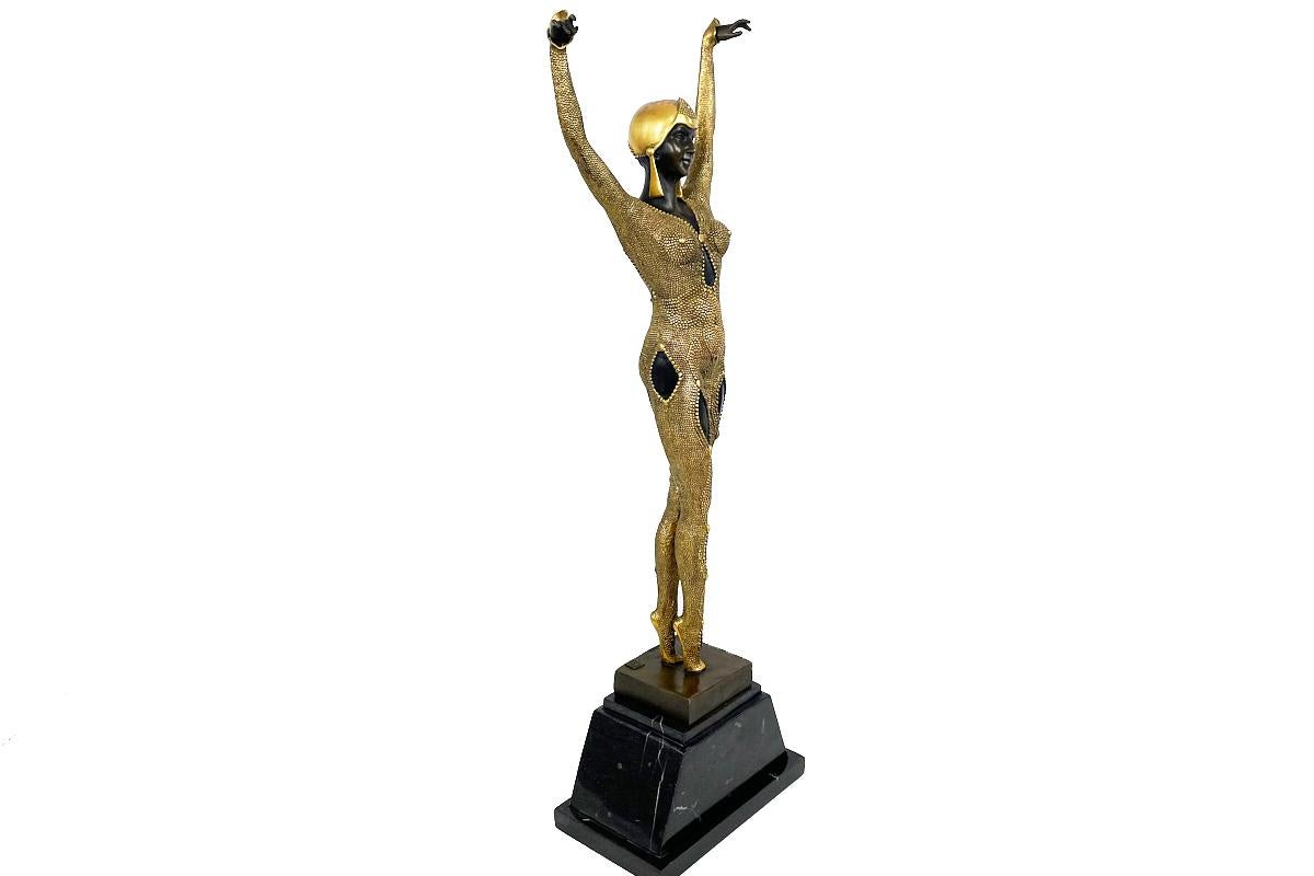 Early 20th Century Golden Bronze Sculpture, Dancer 