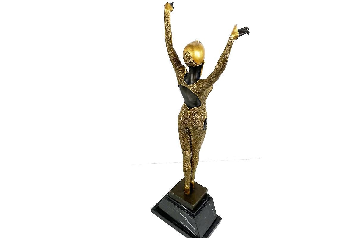 Golden Bronze Sculpture, Dancer 