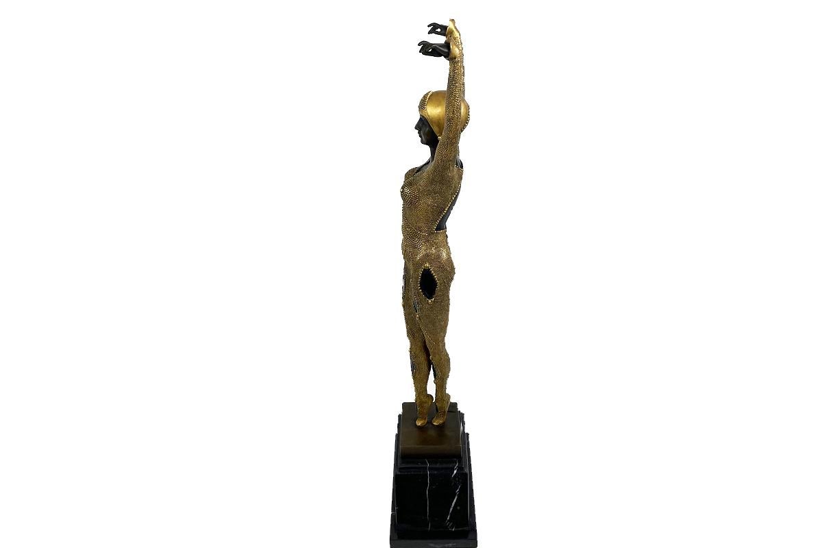 Golden bronze sculpture, dancer 