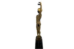 Golden Bronze Sculpture, Dancer "Dourga" by D.H. Chiparus