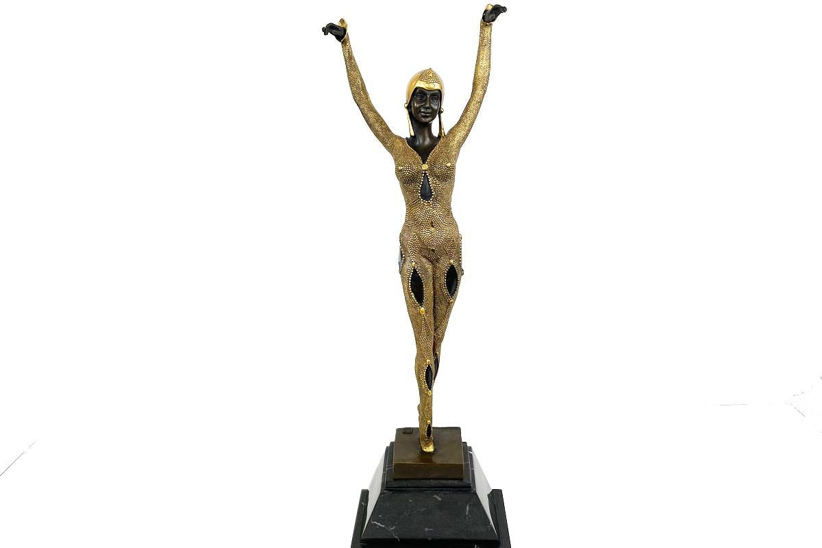 French Golden Bronze Sculpture, Dancer 