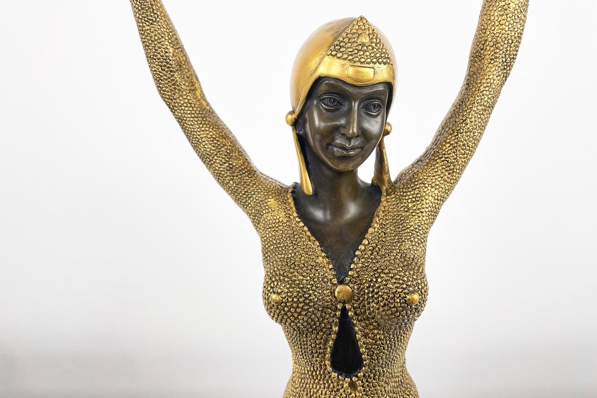 Golden Bronze Sculpture, Dancer 