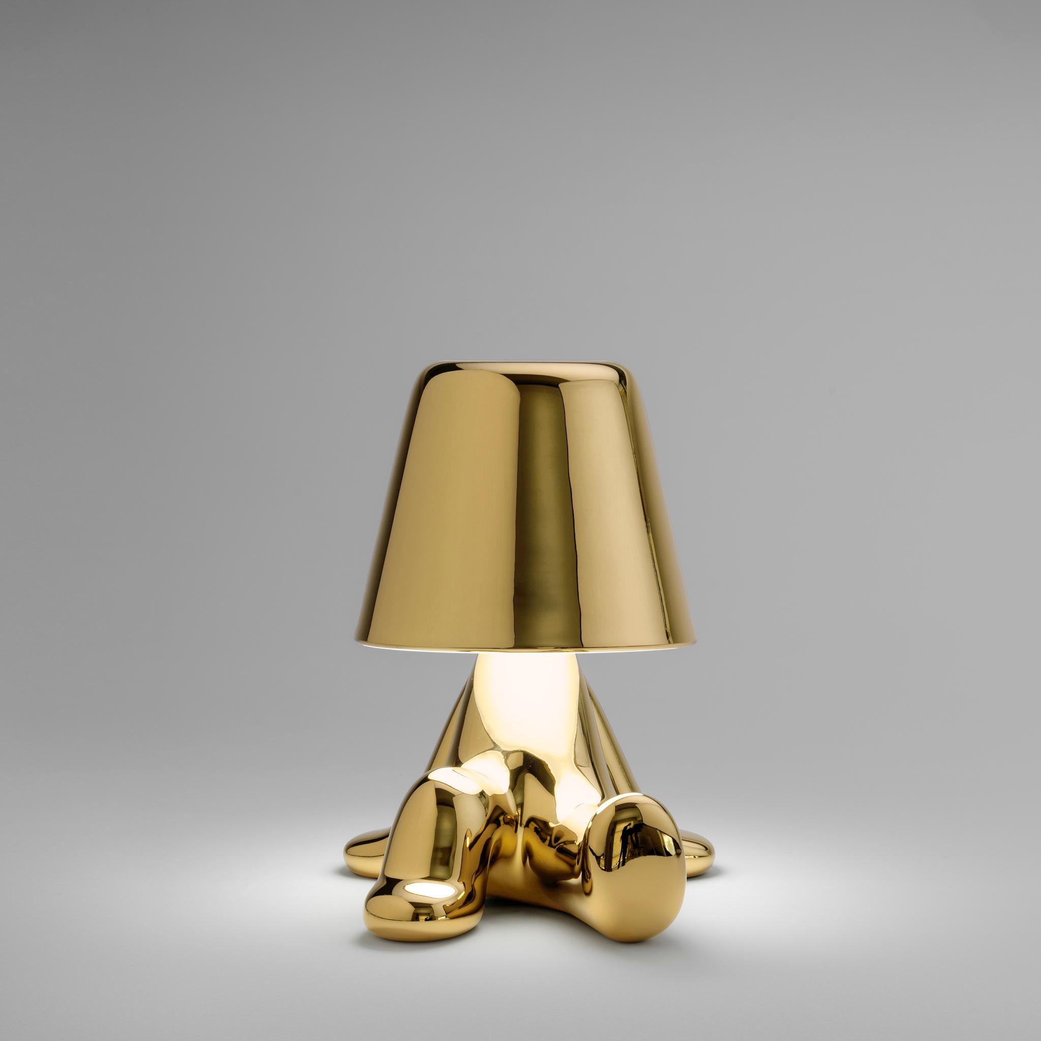 Modern Golden Brothers Bob LED Lamp, Designed by Stefano Giovannoni, Made in Italy