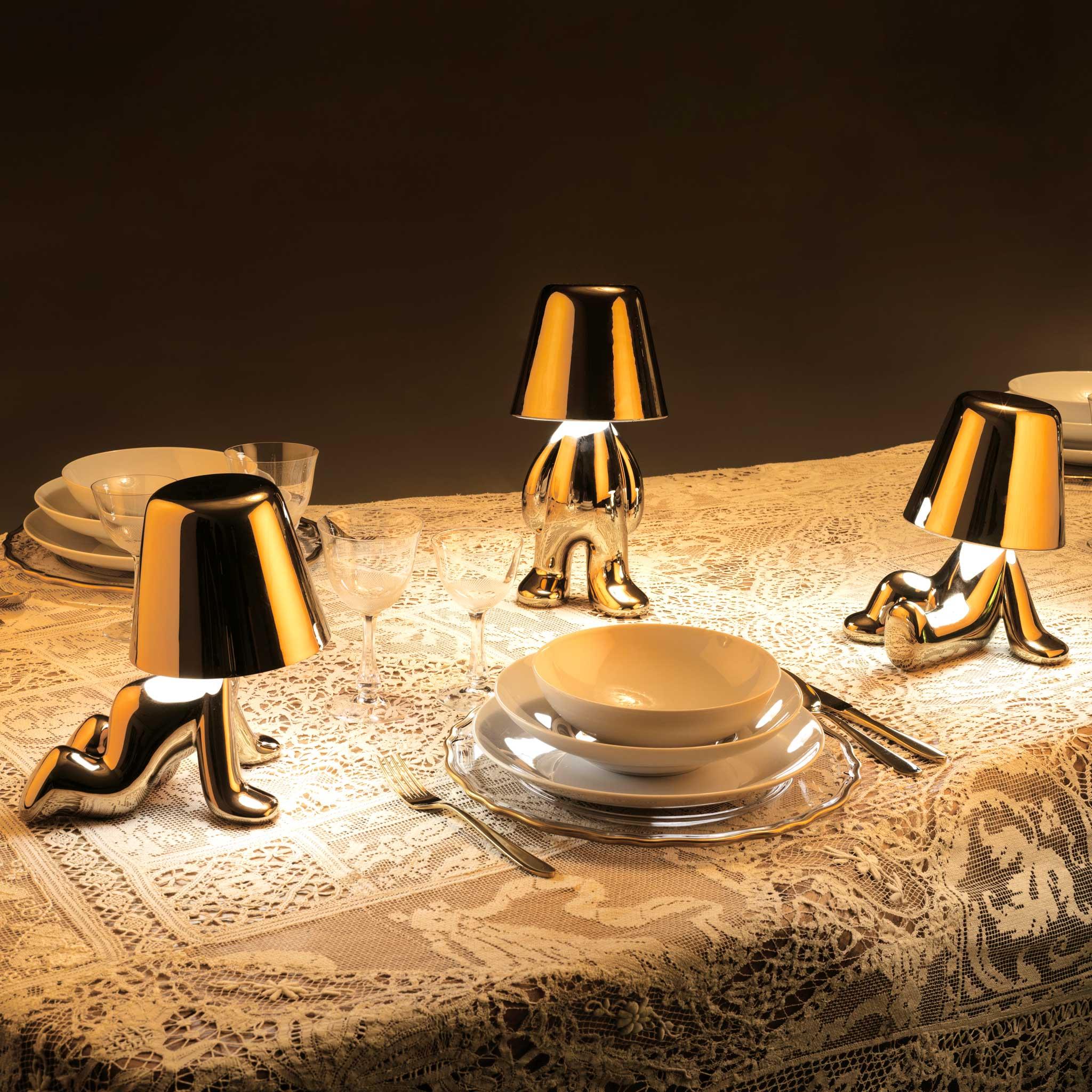 Italian Golden Brothers Bob LED Lamp, Designed by Stefano Giovannoni, Made in Italy