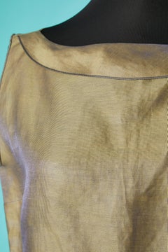 Golden brow sleeveless top with shiny purple reflection Chanel