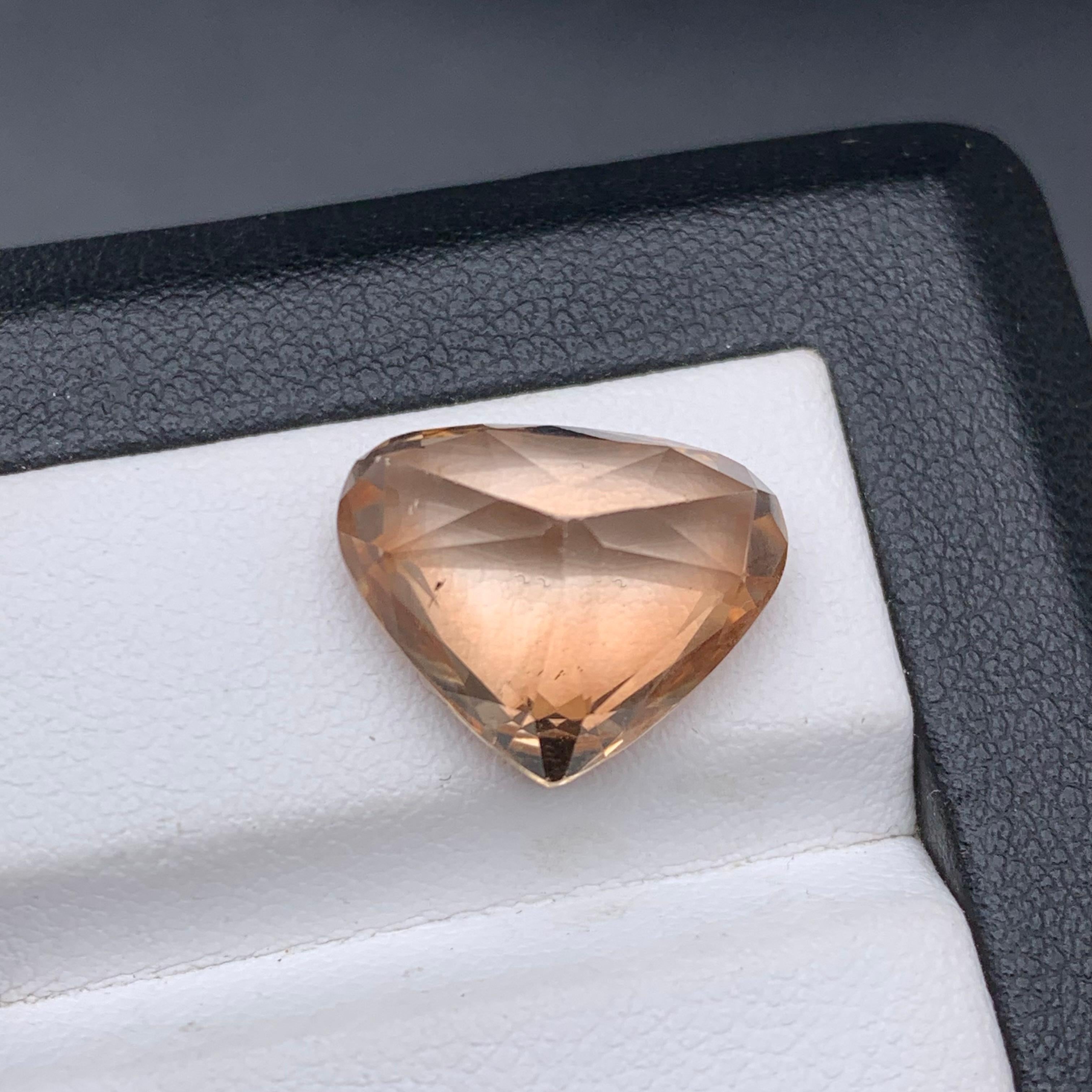 Golden Brown Natural Topaz Necklace Pendant Loose Gemstone 11.05 Carat Pear Cut For Sale 11