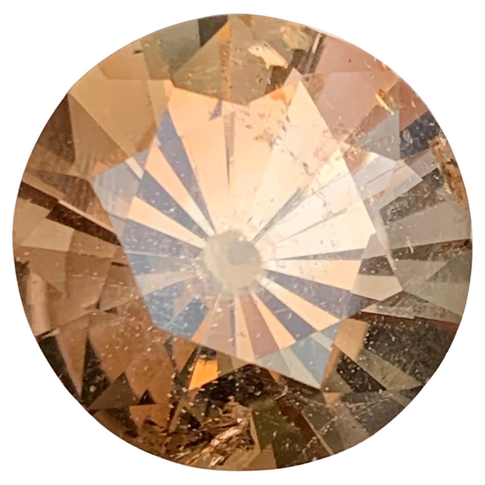Goldener brauner Topas 25.68 Ct runder Brillantschliff natürlicher loser Edelstein für Jewell im Angebot