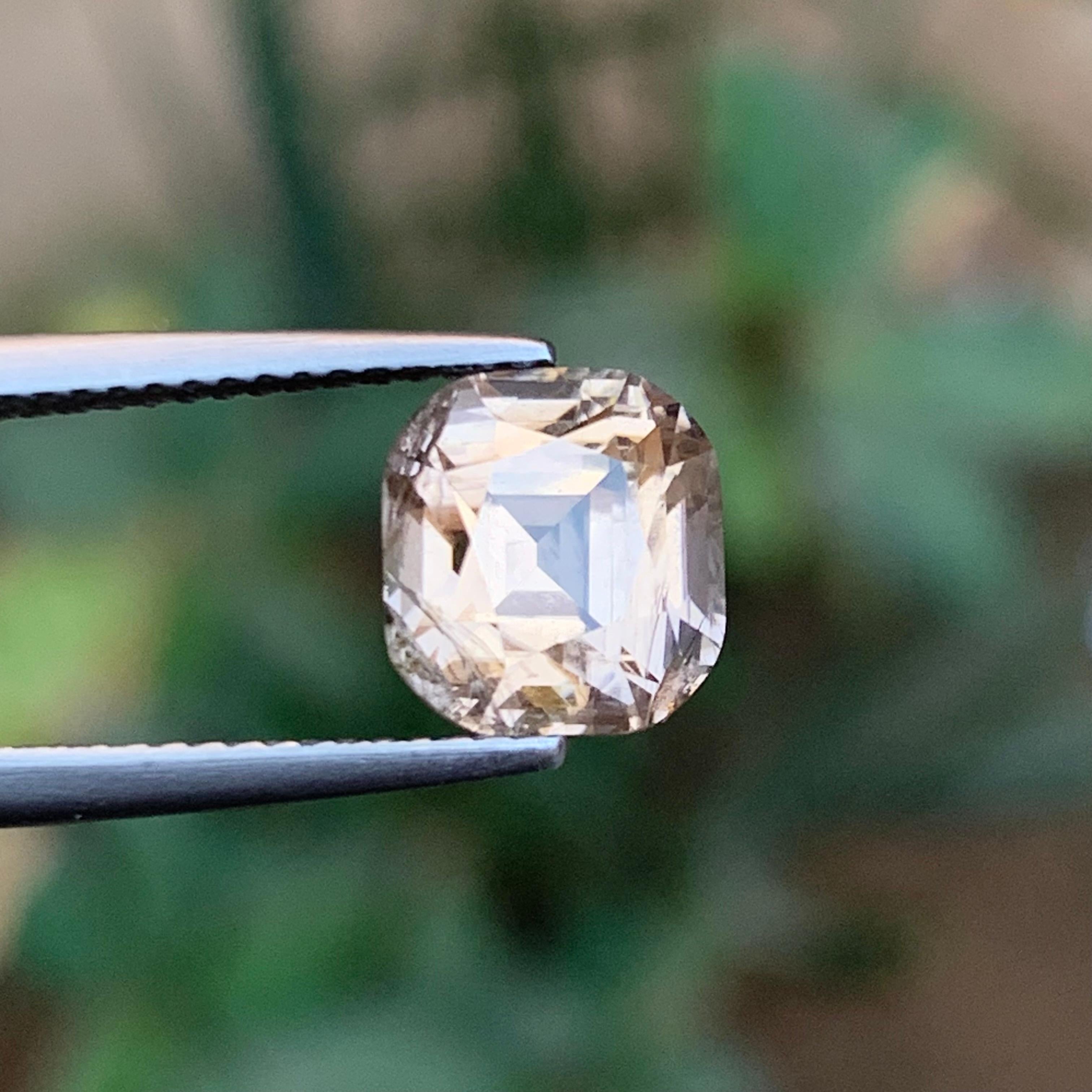 Turmalina marrón dorada 3,24 qt talla cojín cuadrada gema natural suelta - Anillo en venta 4