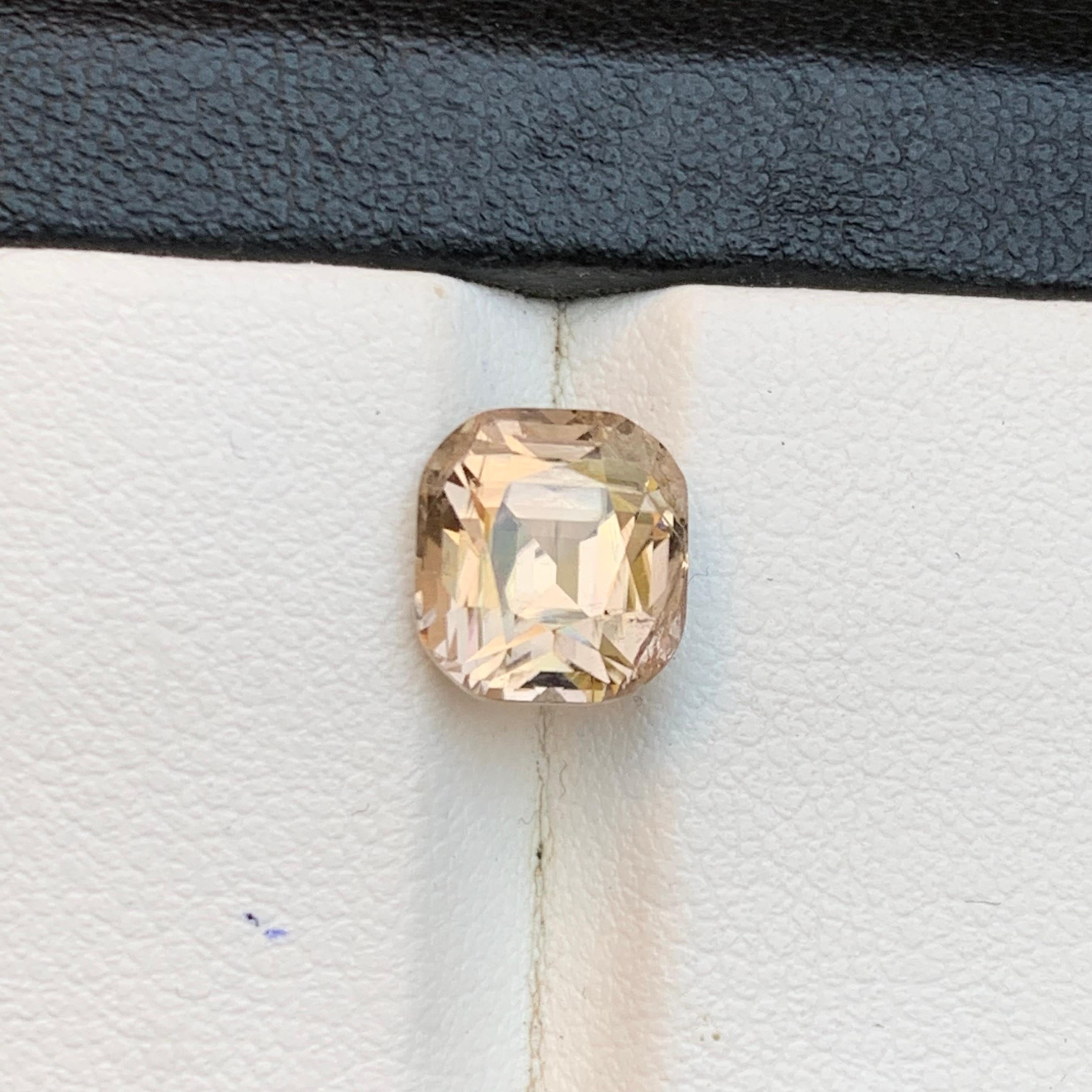 Turmalina marrón dorada 3,24 qt talla cojín cuadrada gema natural suelta - Anillo en venta 5