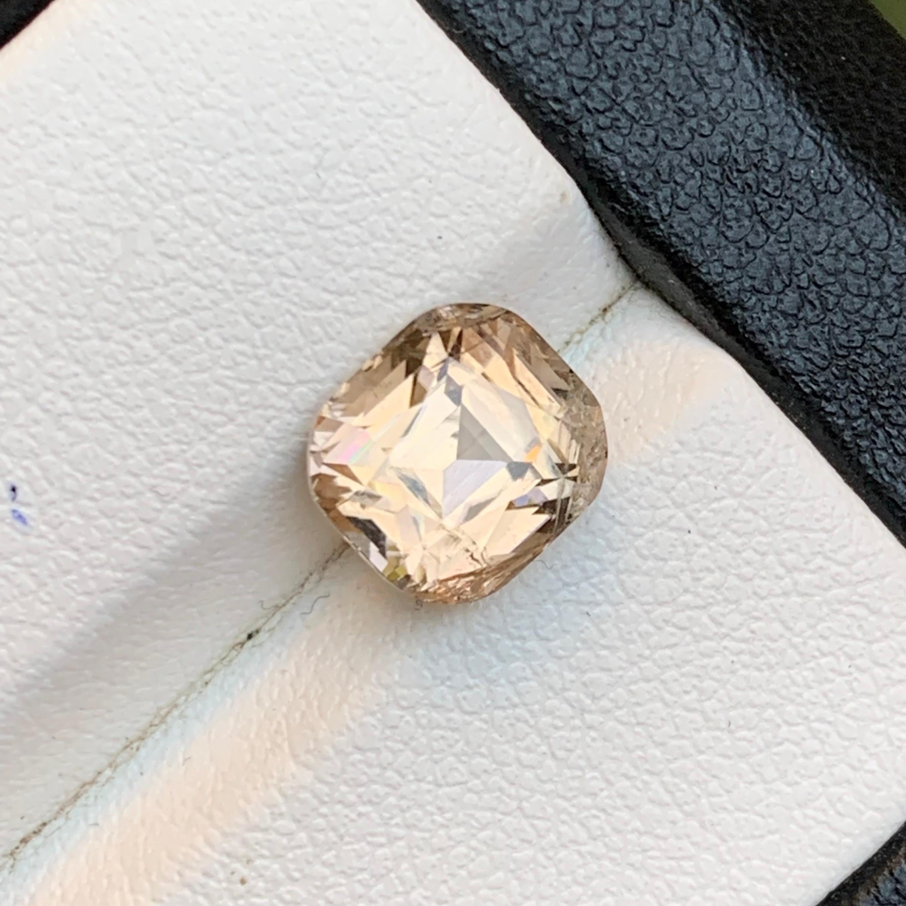 Turmalina marrón dorada 3,24 qt talla cojín cuadrada gema natural suelta - Anillo Corte cojín en venta