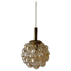 Golden Bubble Glass Pendant Lamp by Helena Tynell, 1970s