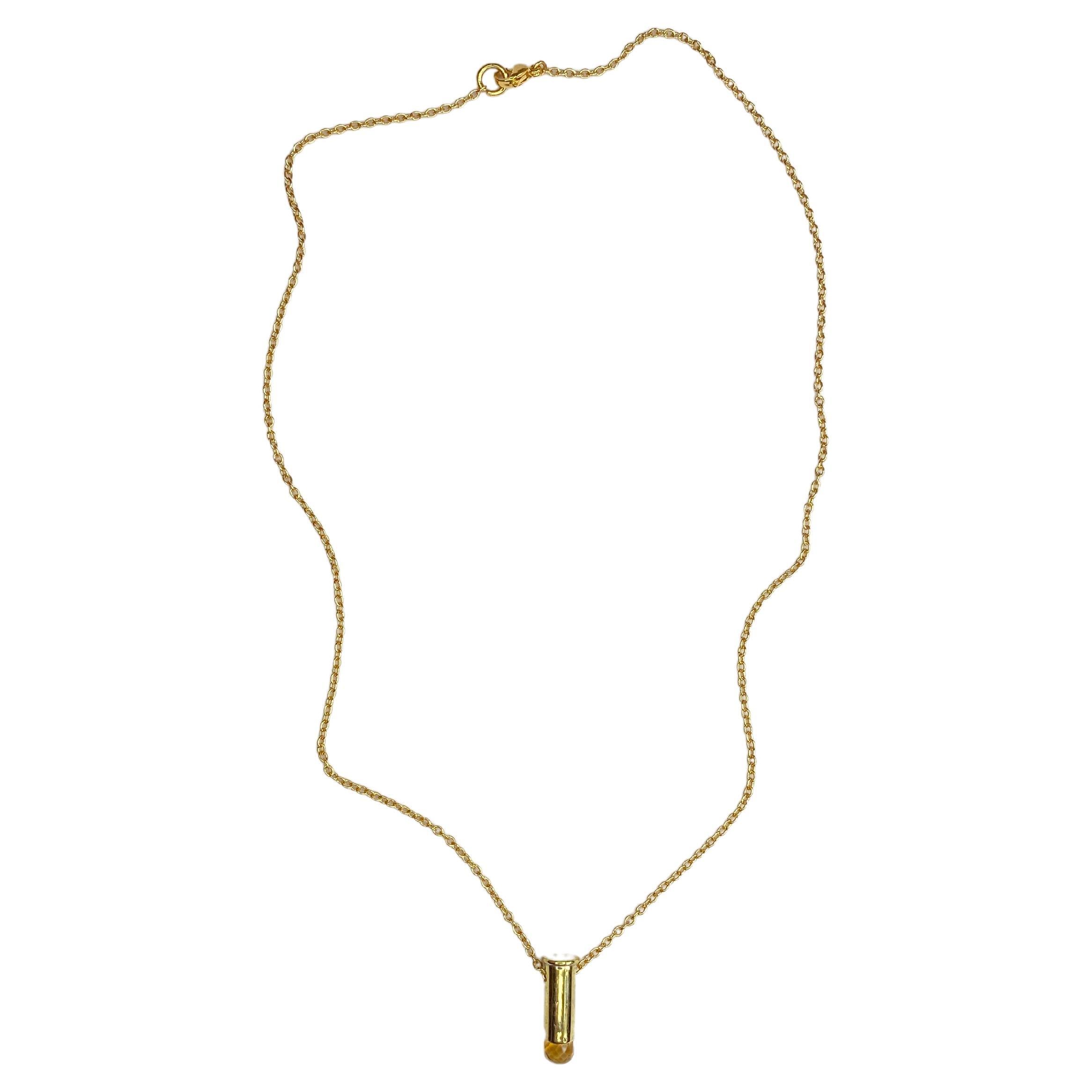 Halskette mit goldener Kugel und natürlichem Citrin-Anhänger