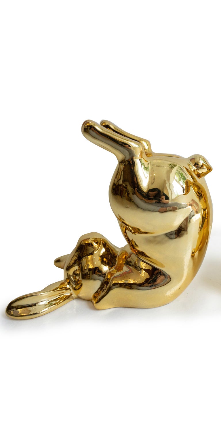 Golden Bunny Bum Money Bank In Excellent Condition For Sale In Greenwich, CT